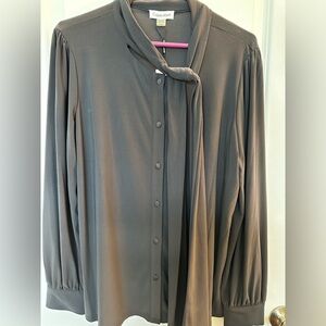 Calvin Klein, work blouse bow neck